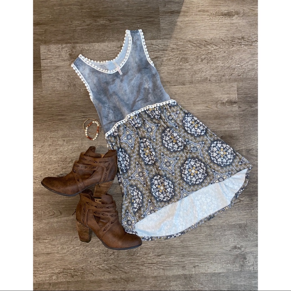 Grey Patterned Tank Top